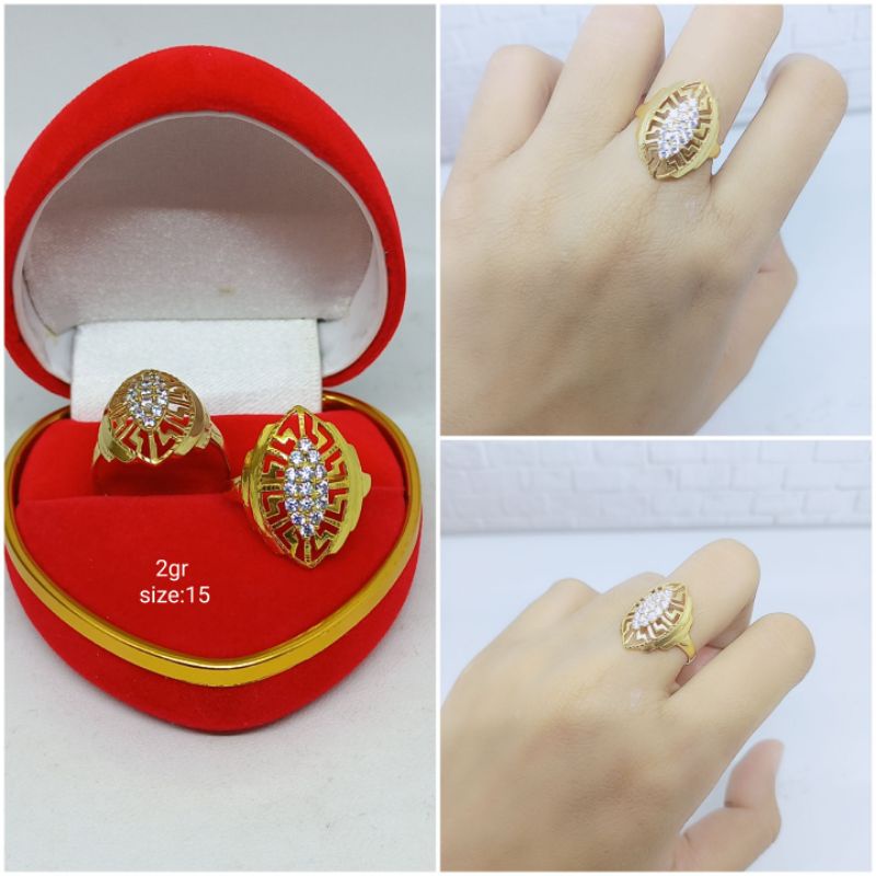 CINCIN LEBAR UKIR + MP MODEL (DUB*Y) / CINCIN PERAK ASLI SILVER 925 LAPIS EMAS/ CINCIN FASHION WANITA TERBARU