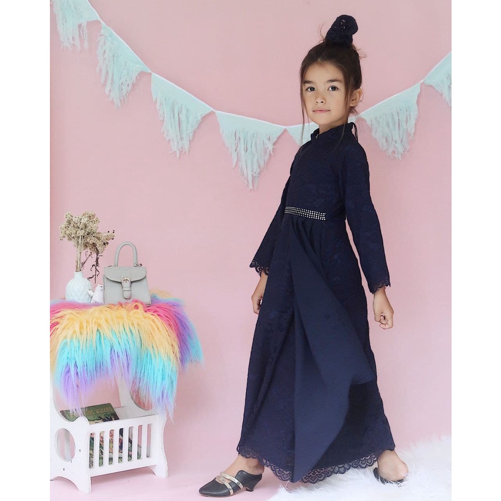 GAMIS ARYA WARNA NAVY / DRESS NAVY / GAMIS ANAK CANTIK