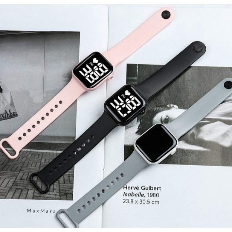 Jam Tangan Rubber LED Digital Jam Tangan Tali Karet - Marc Fashion Makassar COD