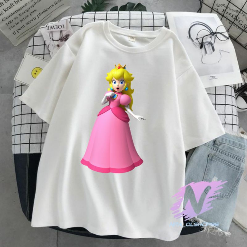 kaos anak putri super mario