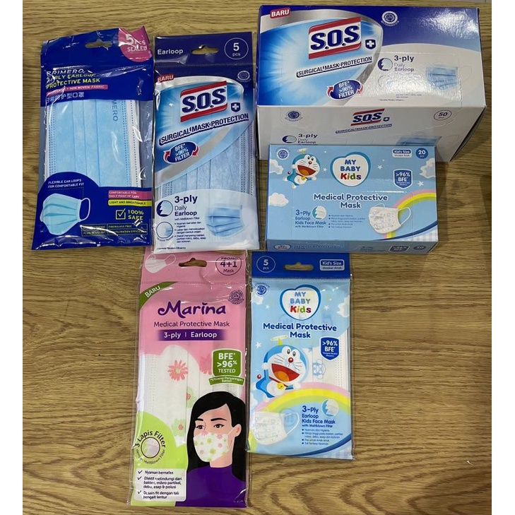Masker Medis SOS / Primero / Marina / My Baby Kids / Masker Anak