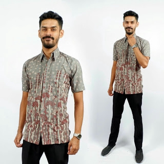 Hem Batik Basse - Abu-abu, L