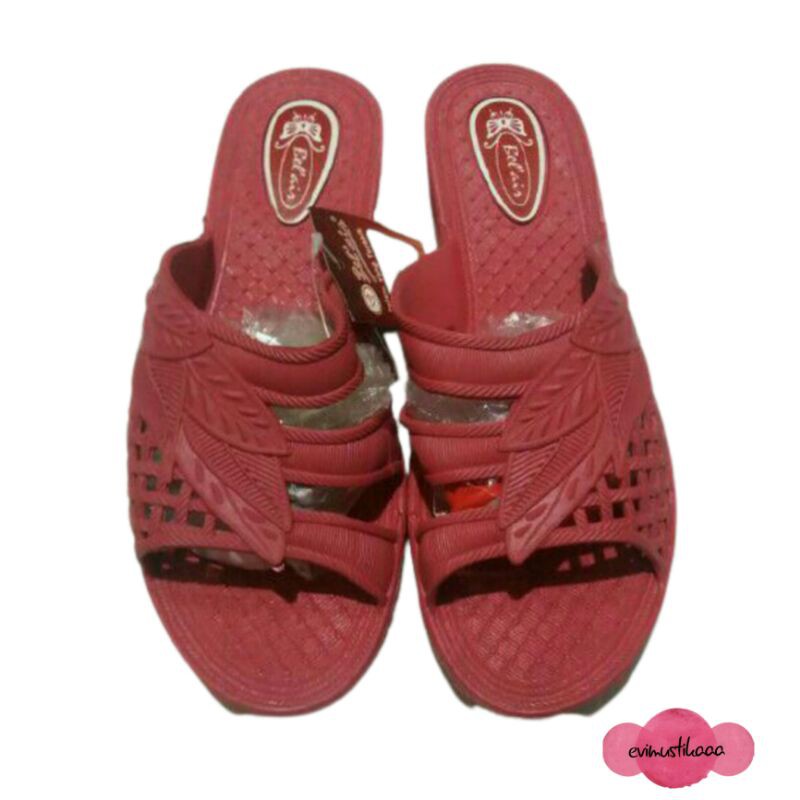 BA G038 - Sendal Kokop Karet Untuk Ibu - Ibu Untuk Sehari - Hari  Motif Lubang Size 37 - 40