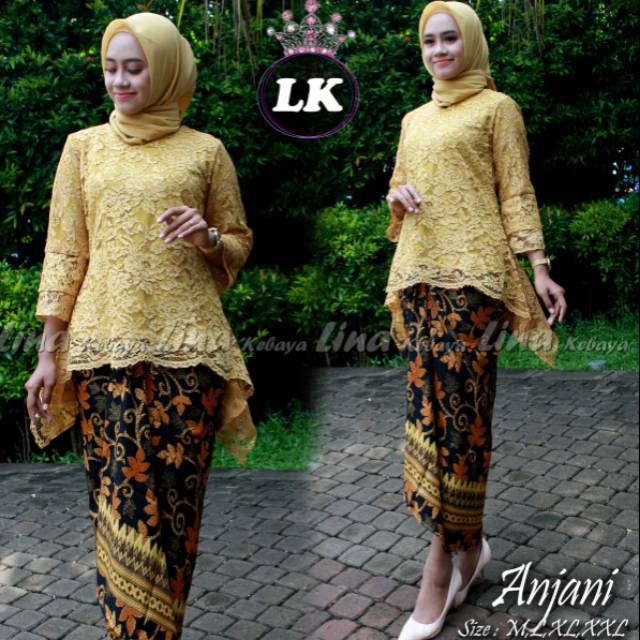 SETELAN KEBAYA BRUKAT ANJANI ROK LILIT