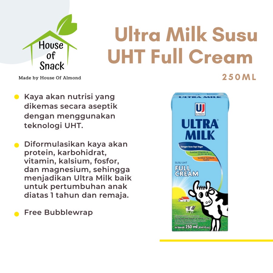 

Ultra Milk Susu UHT Full Cream 250ml (1pcs)