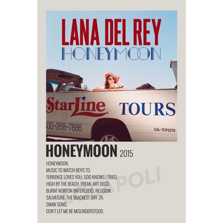 Poster Cover Album Honeymoon - Lana Del Rey