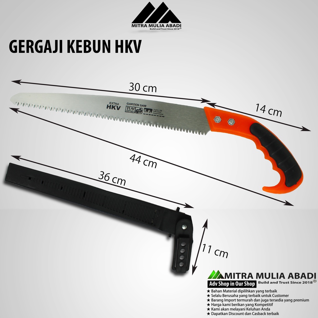 Gergaji Dahan Kebun HKV + Sarung / Garden Saw 44 CM