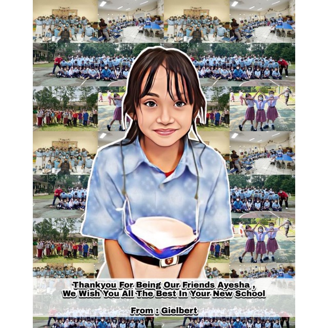 [EDIT FOTO MOZAIK] Kado Murah Vector Hadiah Lucu Karikatur Kado Foto Custom Foto Kartun  Wajah Karik