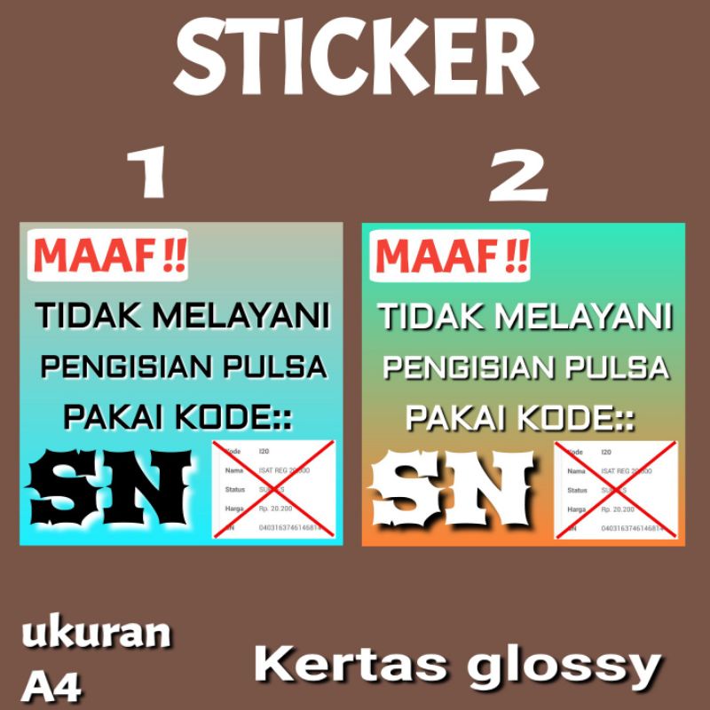 

DAFTAR PRUDUK TDK MELAYANI KODE SN 02