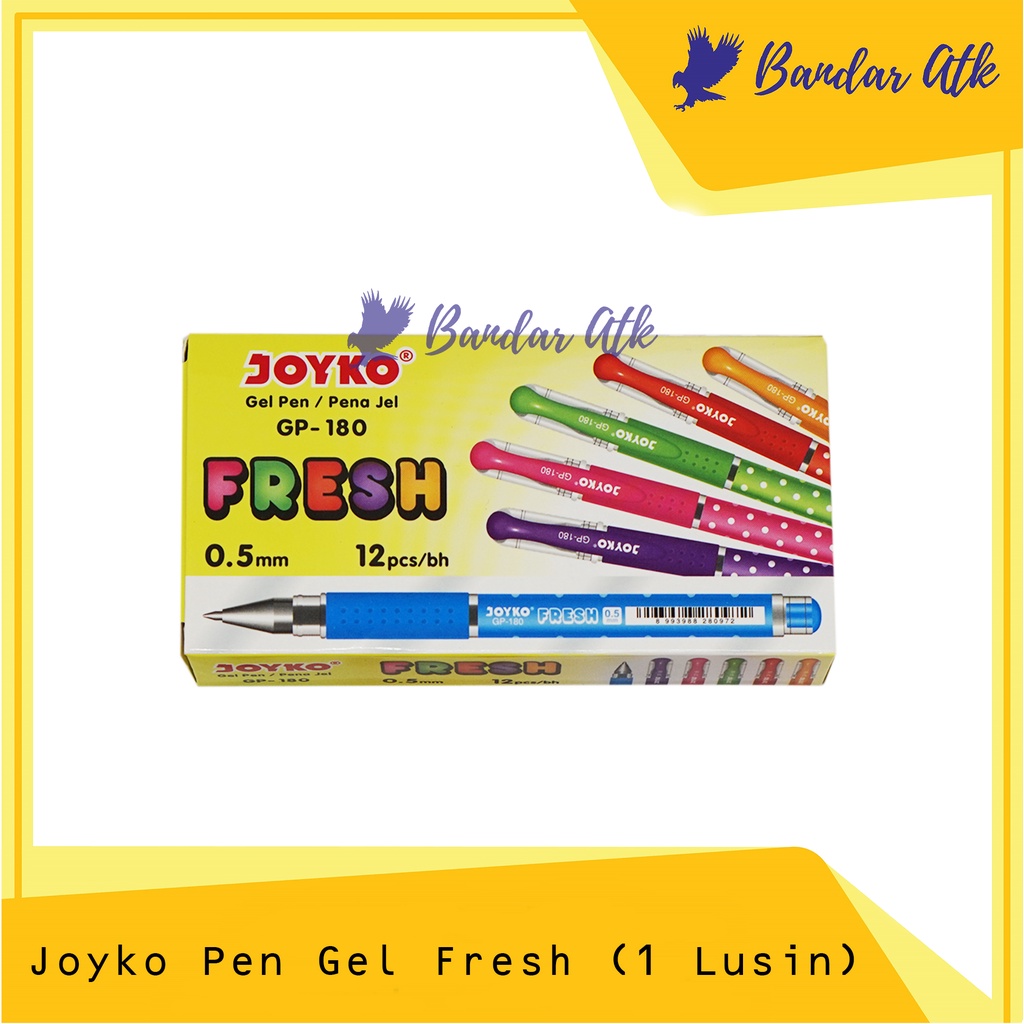 

JOYKO Gel Pen GP-180 Fresh 0.5mm Pena Pulpen Cair Ballpoint [1 LUSIN]