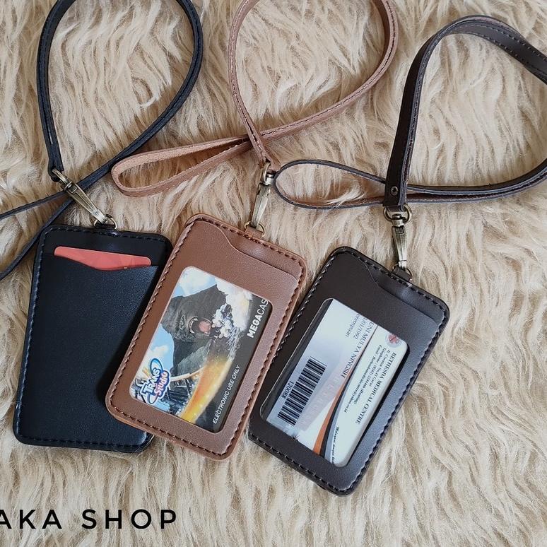 

DISKON !! 12.12 Name Tag ID Card Holder Kulit Lanyard TERBARU. [KODE 295]