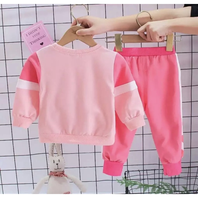 promo baju anak setelan sweater anak motif perempuan 1-5 tahun grosir