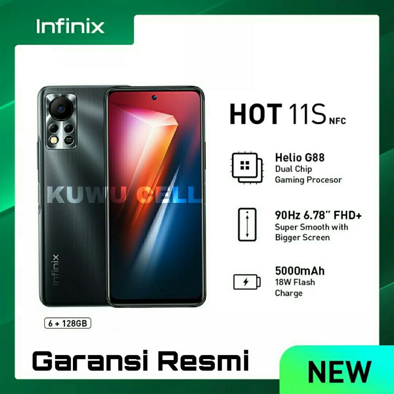 Infinix Hot 11s NFC 6/128GB - Helio G88 - 6.7" FHD+ 90Hz - 5000mAh