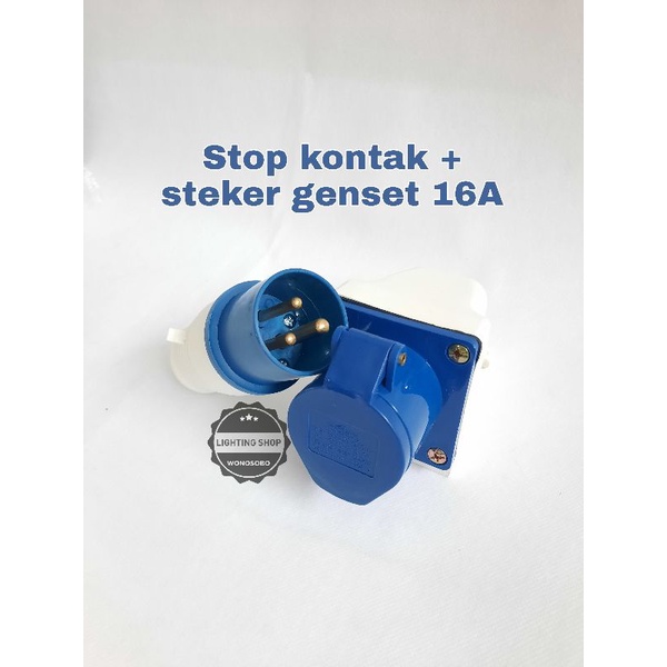 STOPKONTAK GENSET STEKER 16ampere 3kaki 3lubang INScom