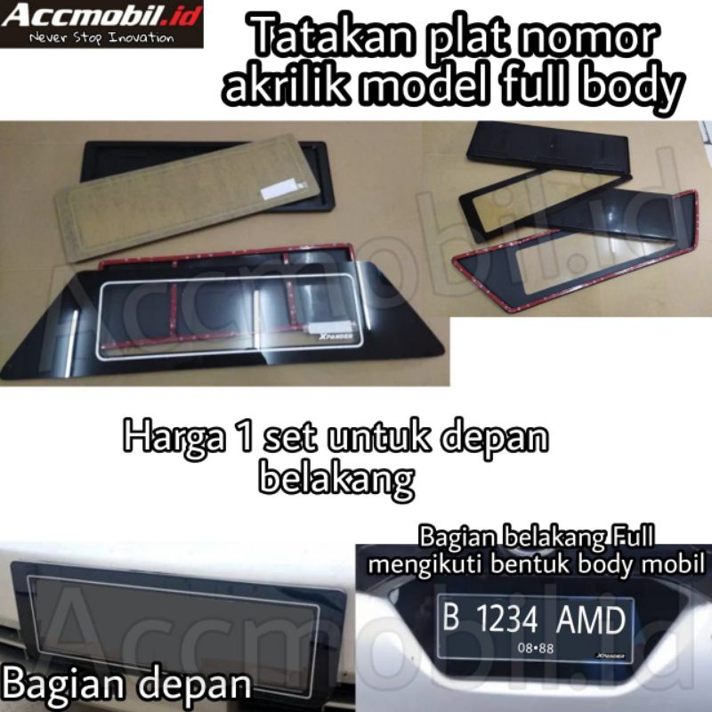 Plat nomor mobil frame plat nomor akrilik model full body custom