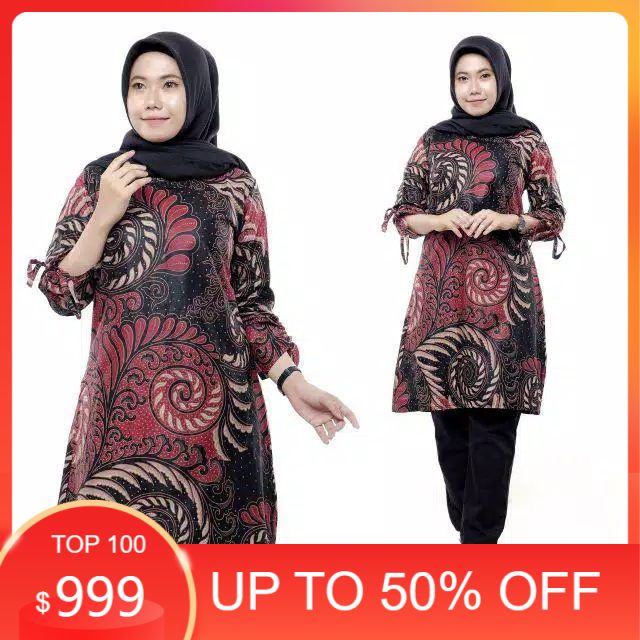 baju batik wanita // atasan batik cewek // tunik batik motif SIPUT MERAH