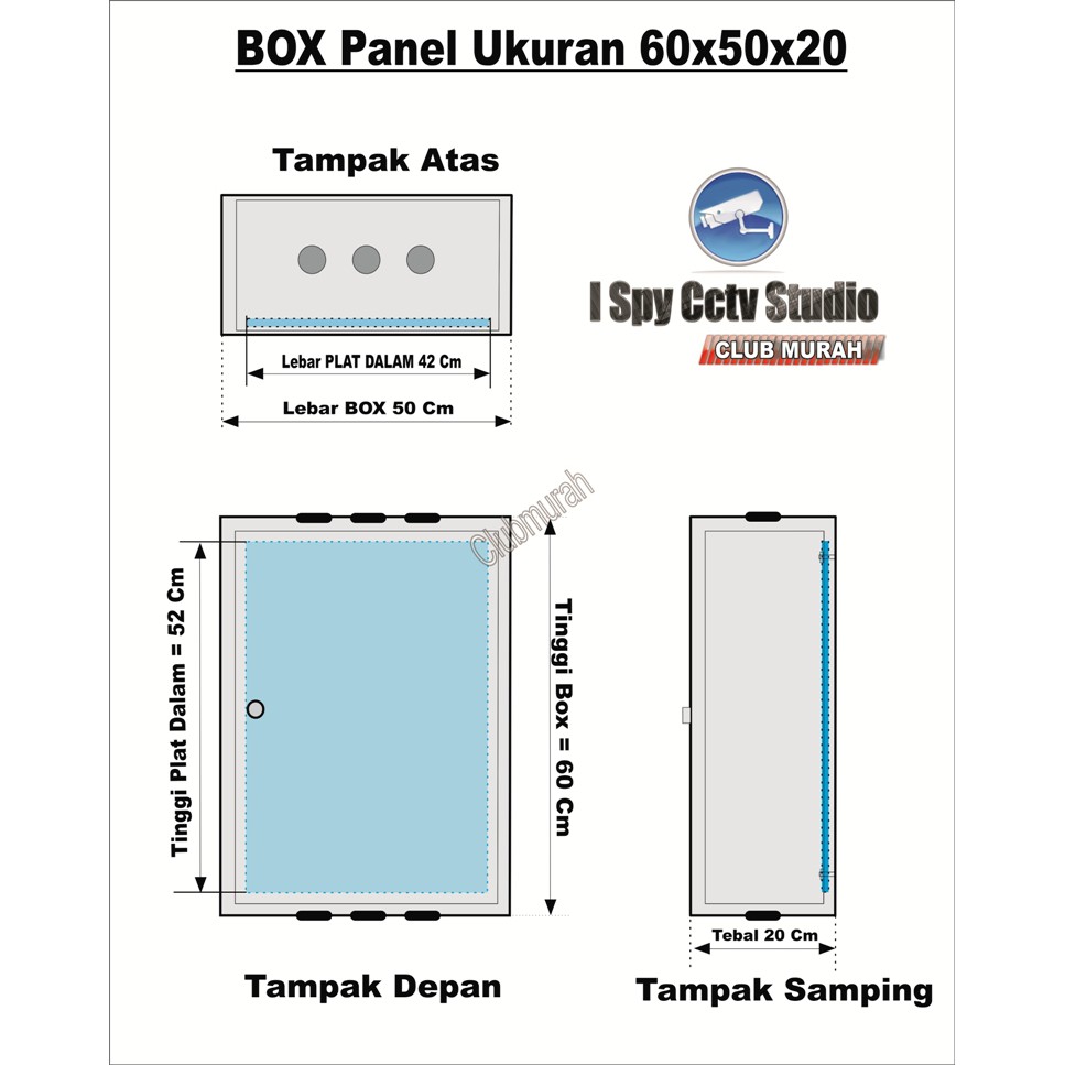 Box Panel Listrik 60x50x20 Box Dvr Box Listrik Ukuran 60cmX50cmX20cm Coating Powder