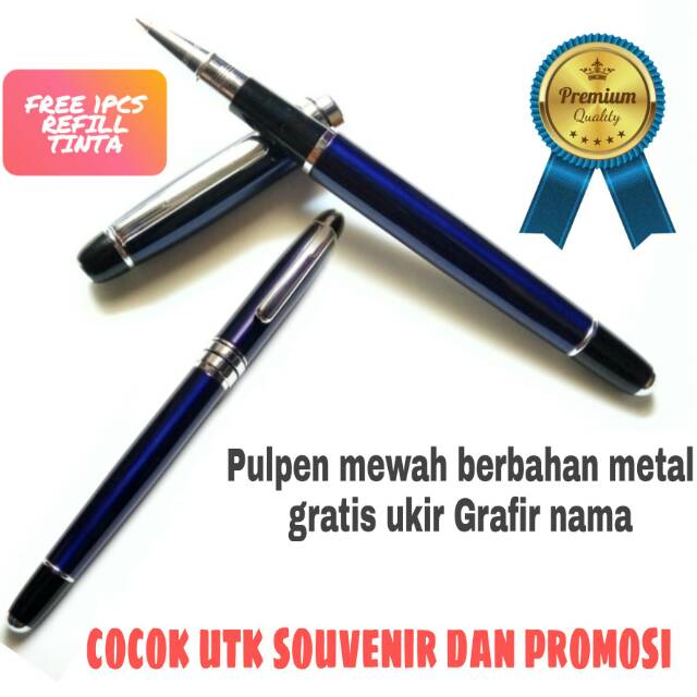 

Pulpen mewah bahan metal gratis ukir grafir nama dan gratis refill tinta