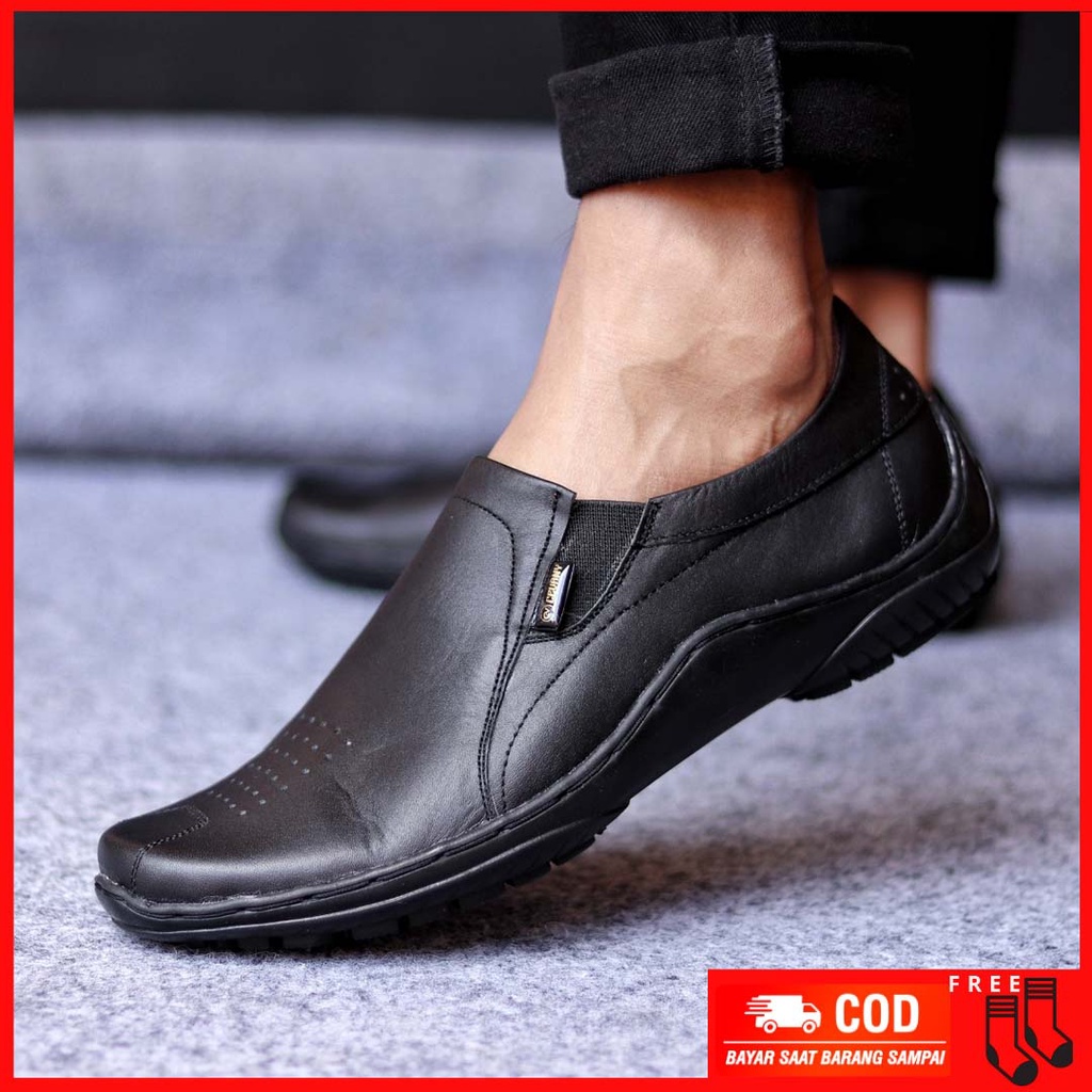 MOLK|Sepatu Formal Casual Pria Slip On Kulit Asli CVNY Original Handmade Sepatu Pria Kantor