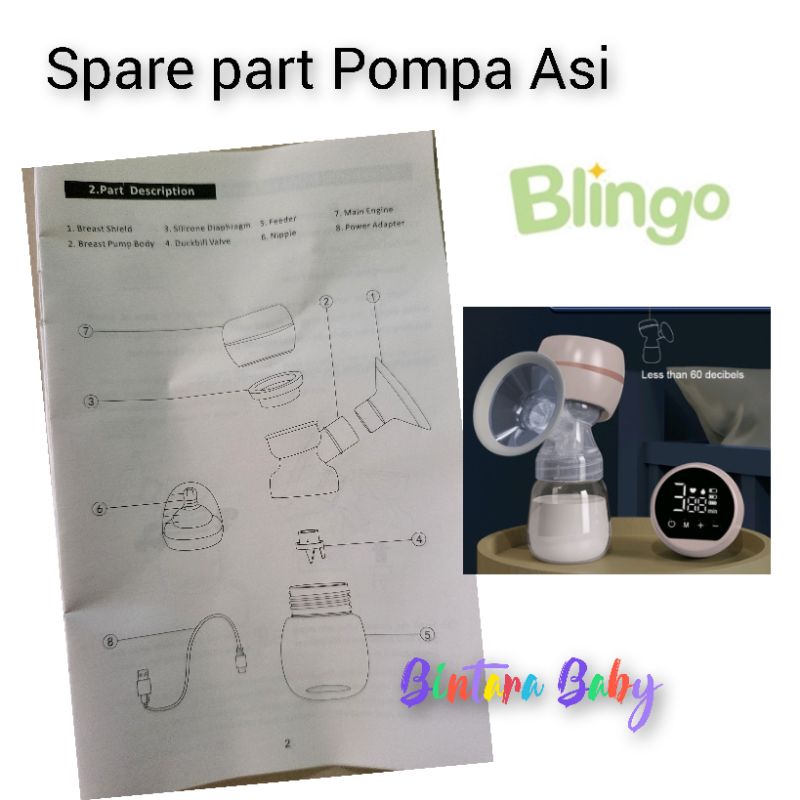 (Terjamin Pas) Aksesoris Pompa Asi Blingo Breast Pump/  Pompa Asi elektrik portable Valve Blingo Katup Sparepart Pompa Asi Blingo BLXNQ03/ Pompa Asi Caredia Sparepart