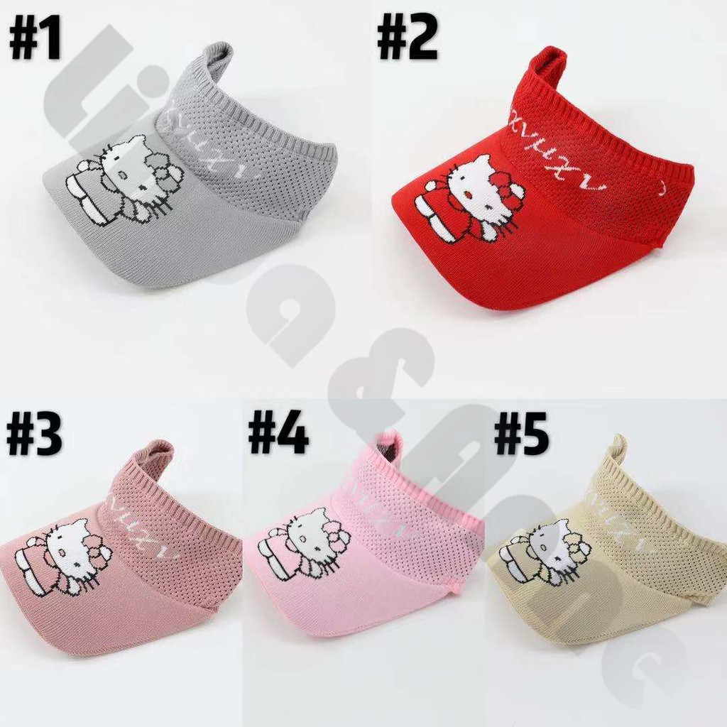 Topi Baseball Anak Motif KartunKarakter Hello Kitty Rajut Karet Import/Topi Visor Motif  HelloKitty