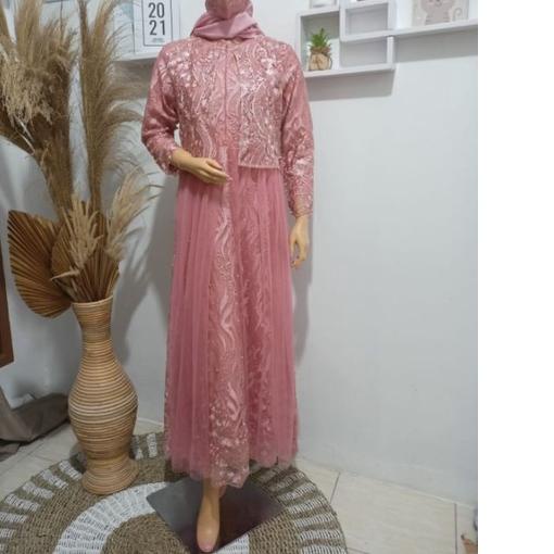 Trend Promo Gamis Rompi Ceruti Tulle/kebaya brukat/kebaya wisuda/kebaya pesta/kebaya modern/kebaya t