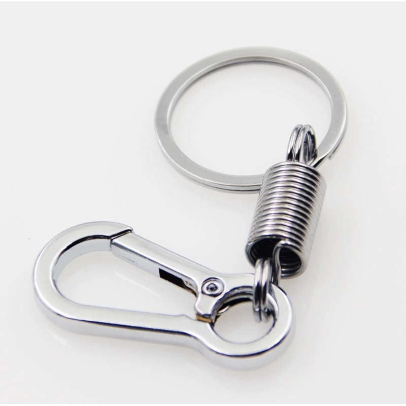 9cm Men Silver Stainless Steel Zinc Alloy Gourd Buckle Hanging Key Chain Key Holder / Waist Belt Clip Anti-lost Key Rings