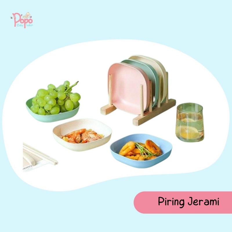 1pcs PIRING JERAMI / PIRING MAKAN PLASTIK (BAHAN JERAMI/ECERAN)