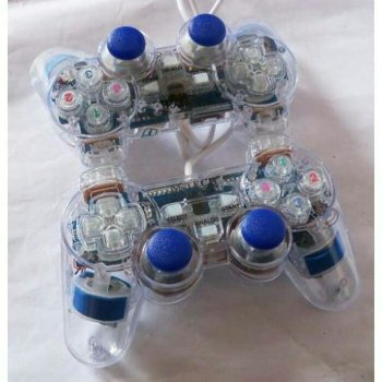 Gamepad Double Transparan USB / Joystick PC uble Transparan USB
