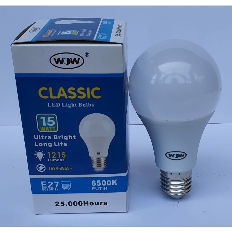 Lampu LED Bulb 15 Watt Merek WOW (Classic Design) IMPORT Sendiri
