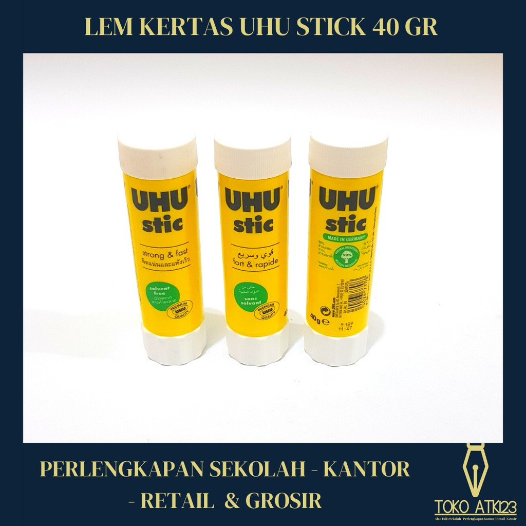 Lem Kertas Stick Merk UHU 40 gram