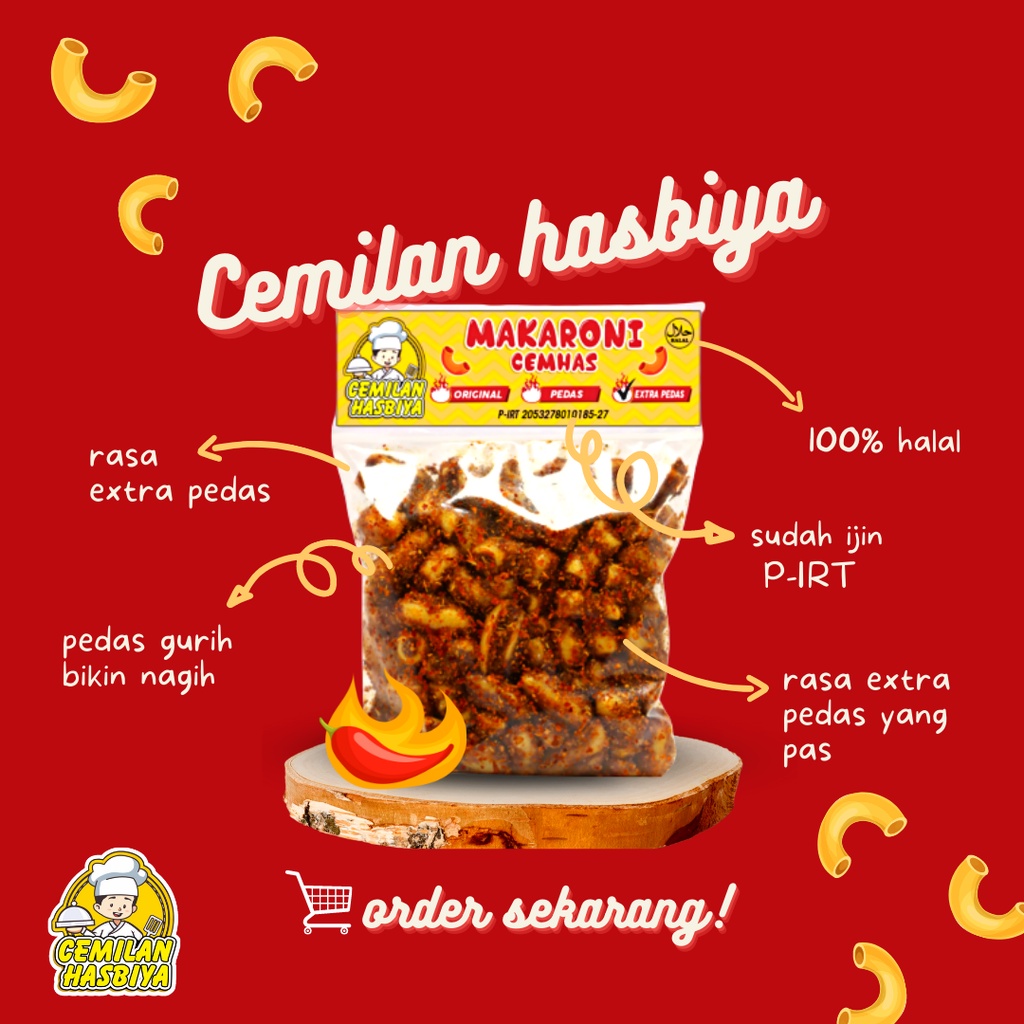 Makaroni cemhas isi 5pcs,makaroni cemhas tasikmalaya,makaroni bantet tasikmalaya,snack makanan ringan pedas gurih,camilan pedas