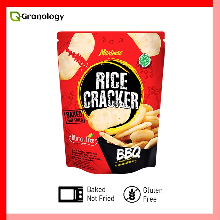 Rice Cracker Marifood Gluten Free BBQ 50 gram