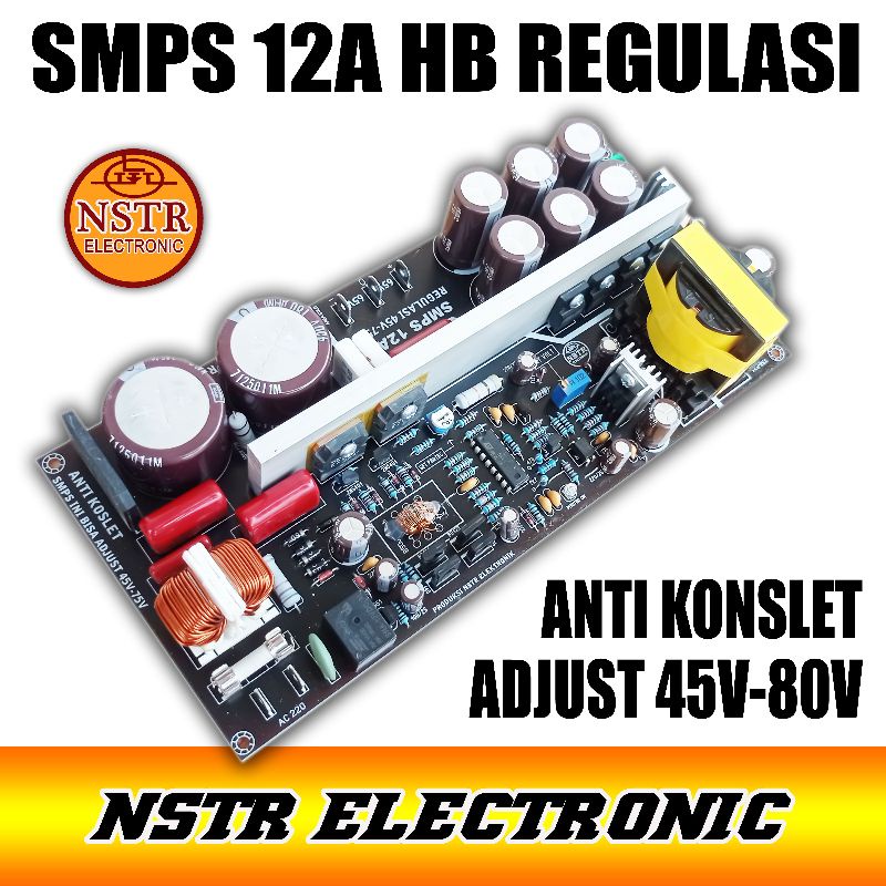 smps audio 12A HB Regulasi adjustable 50v sd 75v Anti koslet