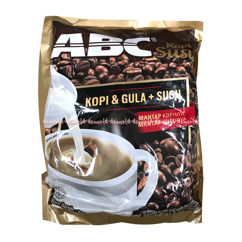 Kopi ABC Susu Kopi Isi 20 Sachet kopi gula yang khas dan krimer nabati yang nikmat bebas kolesterol