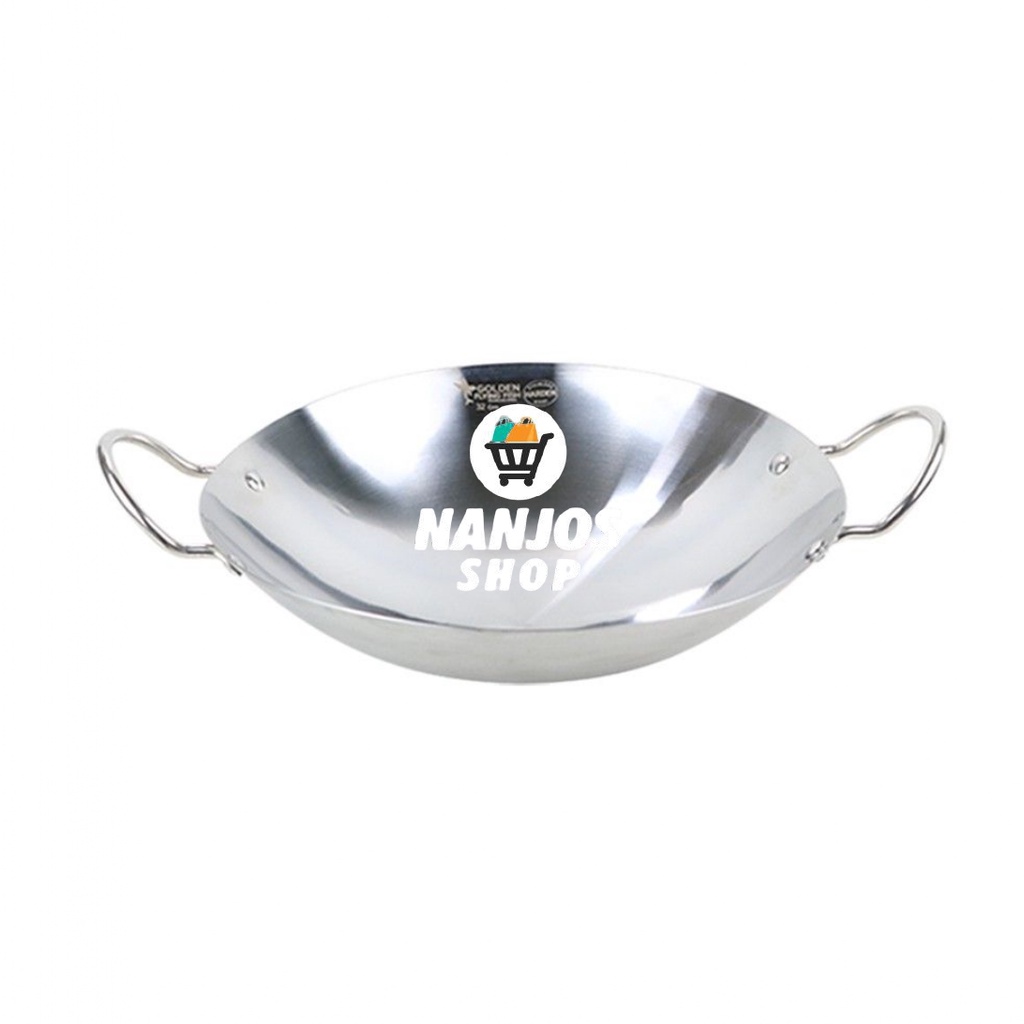 Golden Flying Fish Wajan Wok Kuali Harden Stainless Steel 30cm WJ0230B