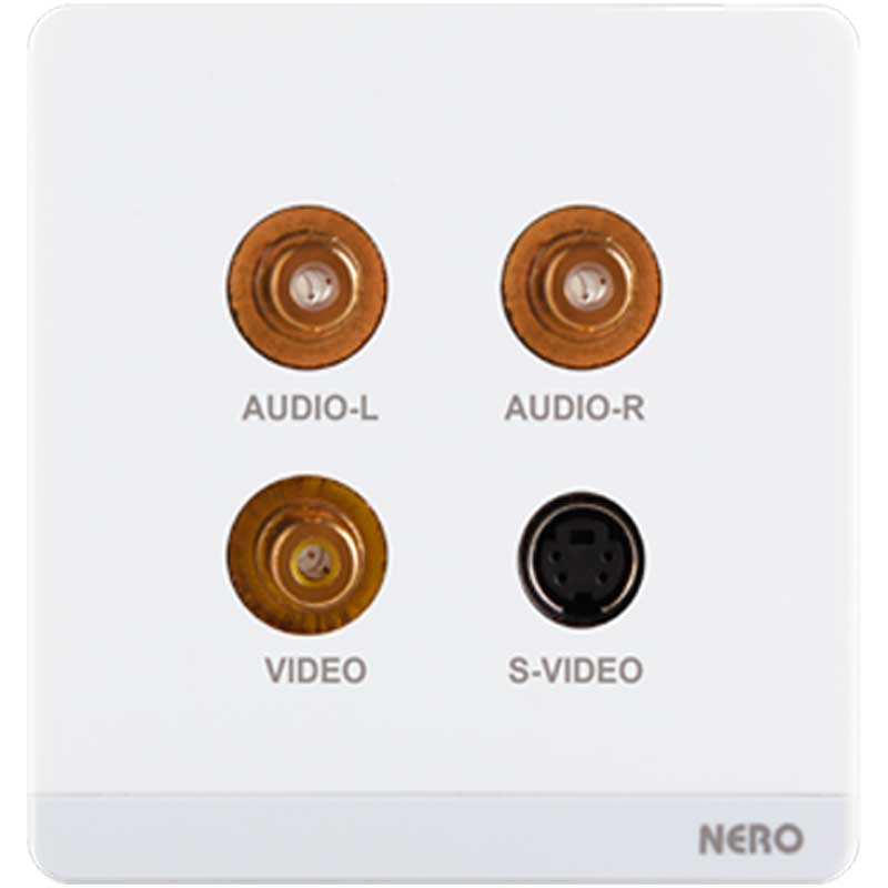 DECORA Q784-White 1 Gang RCA / S-Video Socket NERO