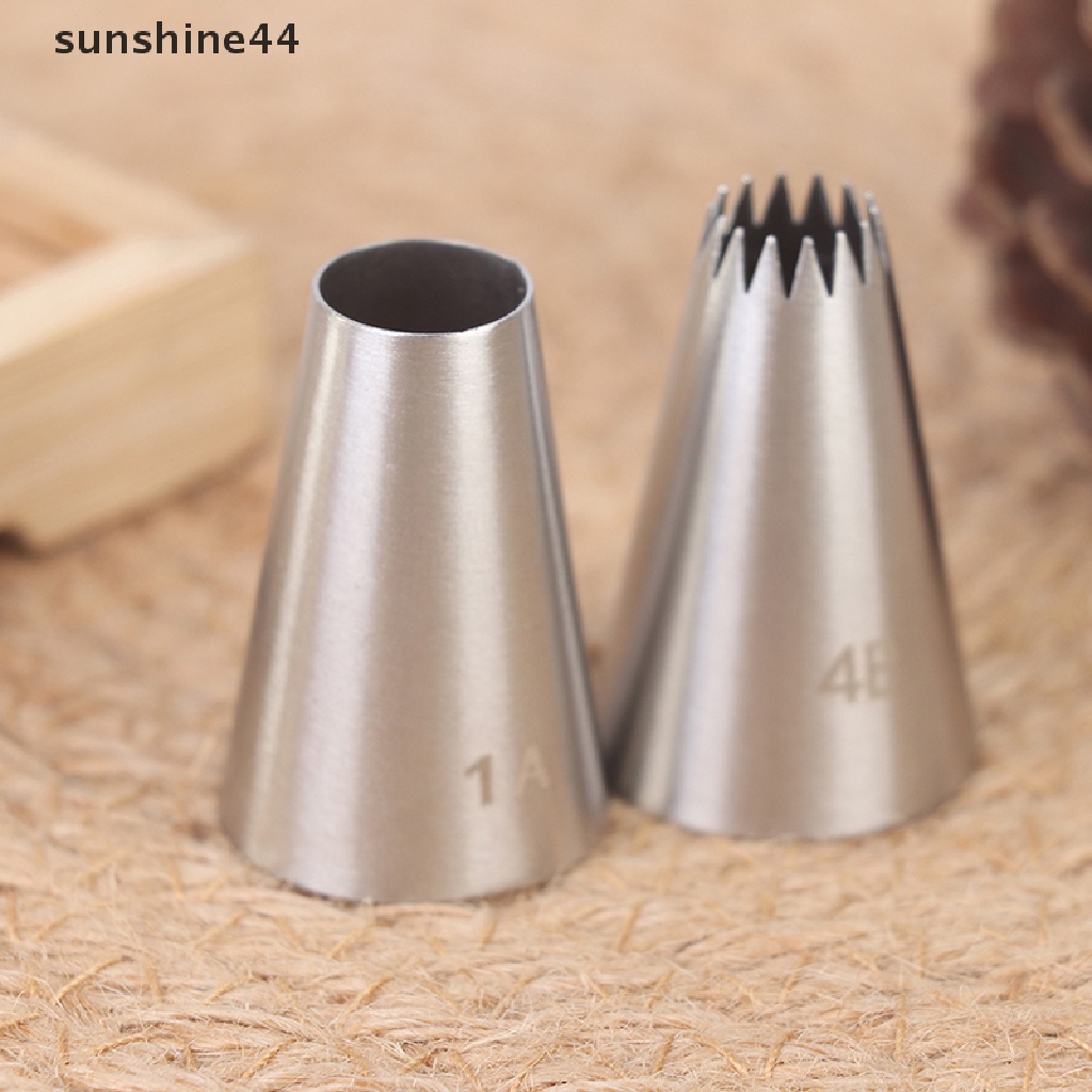 Sunshine 4Pcs Spuit Piping Medium Bahan Stainless Steel Untuk Dekorasi Kue