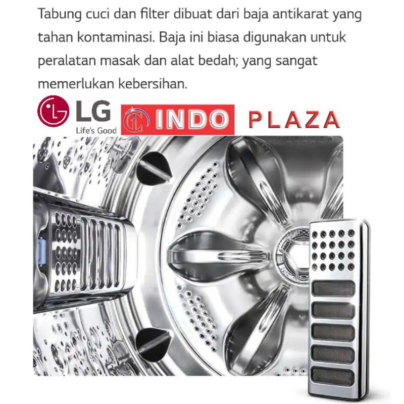 MESIN CUCI LG 1 Tabung 19 KG TH2519DSAK INVERTER/WIFI/TURBO WASH 3D