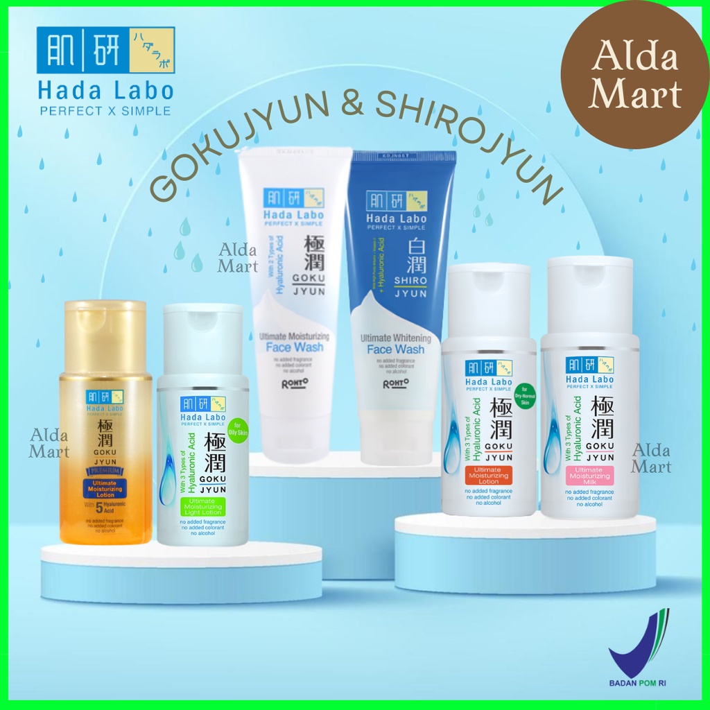 Hadalabo Hada Labo Gokujyun Shirojyun Series Ultimate Moisturizer Premium Lotion - Face Wash - Milk Light Lotion