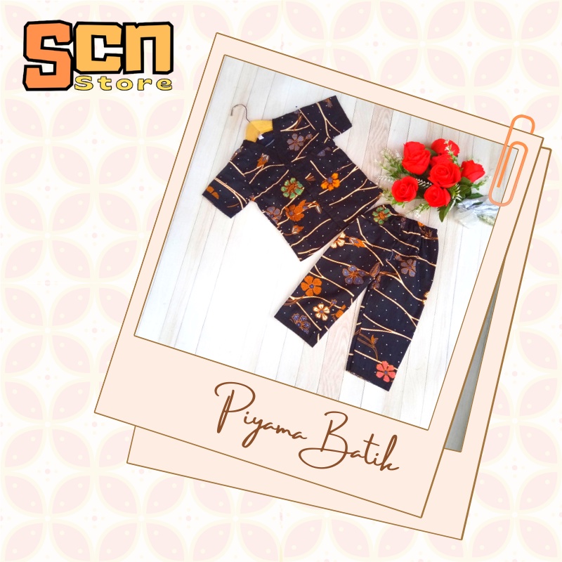 SCN STORE Baju Tidur Anak Batik Unisex Usia 6 Bulan-7 Tahun