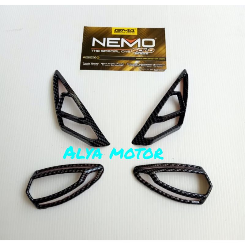 Nemo Paket Garnis Variasi Lampu Sein Depan Belakang Aerox 155 Old Carbon