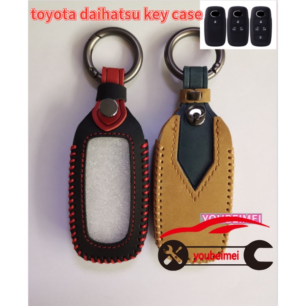 Casing Kunci remote Mobil Toyota raize AVANZA VELOZ XENIA TSS 2022 Bahan Kulit Pu + PC Transparan + Gantungan Kunci 360 °