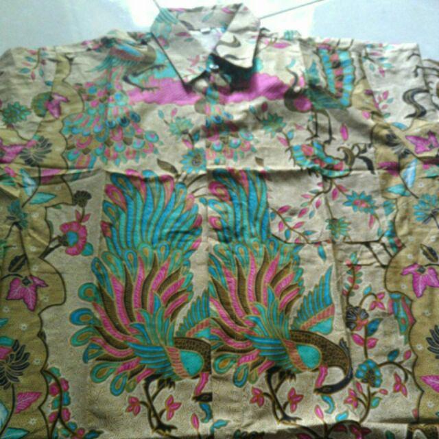 Kemeja Batik Lengan Panjang 021 Risna Batik Hrb0626 Hem Batik Murah Seno Sogan Bakung Padi Manggar