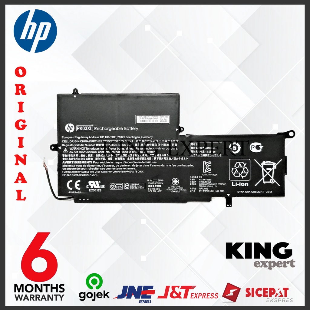 Original Baterai HP Spectre 13 Spectre Pro X360-G1 X360-G2 PK03XL Battery Notebook Laptop