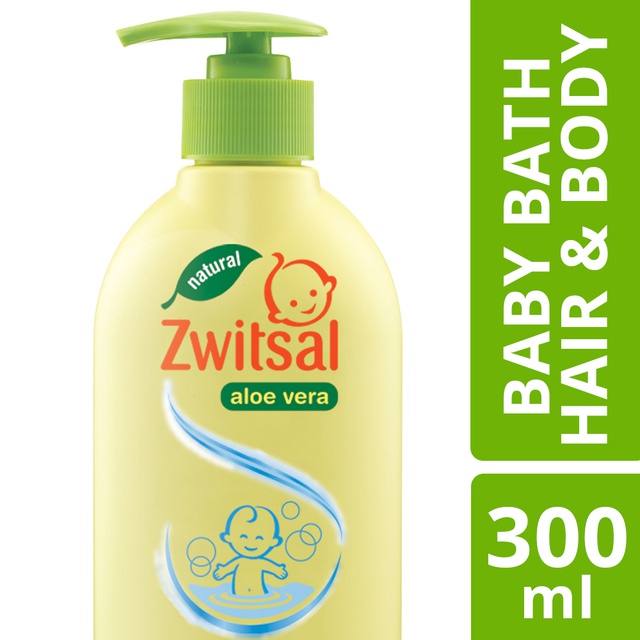 Zwitsal Baby Bath Hair And Body Sabun Mandi Bayi Natural Aloe Vera 2 In 1 300Ml Image 1