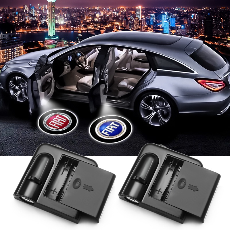 2pcs Lampu Led Proyektor Welcome Pintu Mobil Untuk FIAT 500 UNO Astra Stilo Punto Argo Bravo Palio Toro Freemont Marea Panda