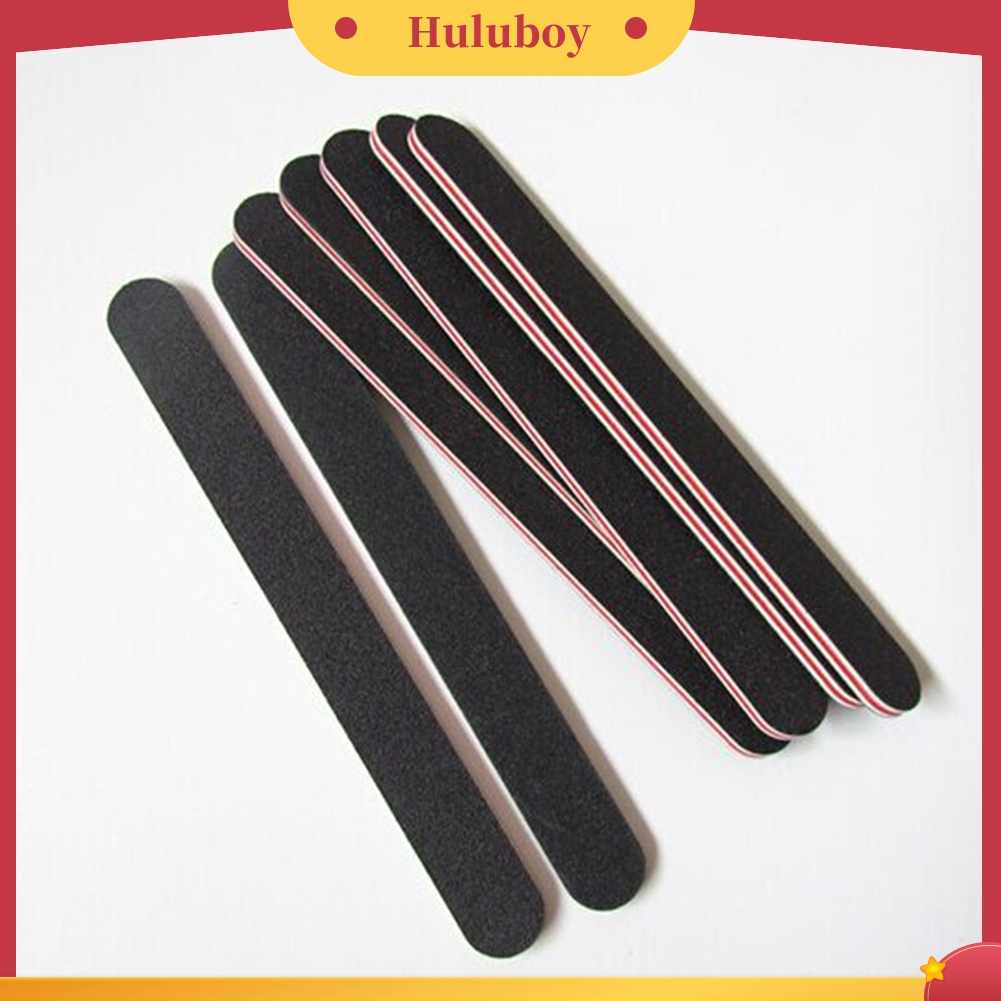 Huluboy Huluboy♡ 10pcs Kikir Kuku Bulat 100 / 180 Grit Untuk Manicure