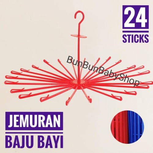 30 Stick MURAH Gantungan Baju Bayi Jemuran Folding Hanger Baju Lipat Peralatan Pakaian Baby Newborn