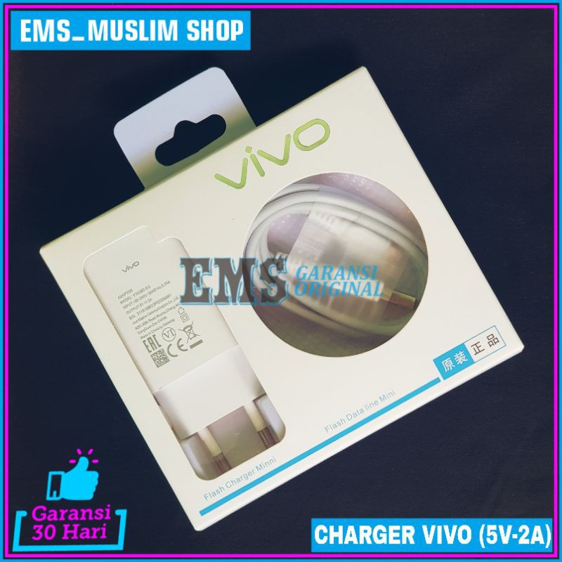 Charger Fast Charging Vivo ORIGINAL 100% USB Micro USB 5V 2A